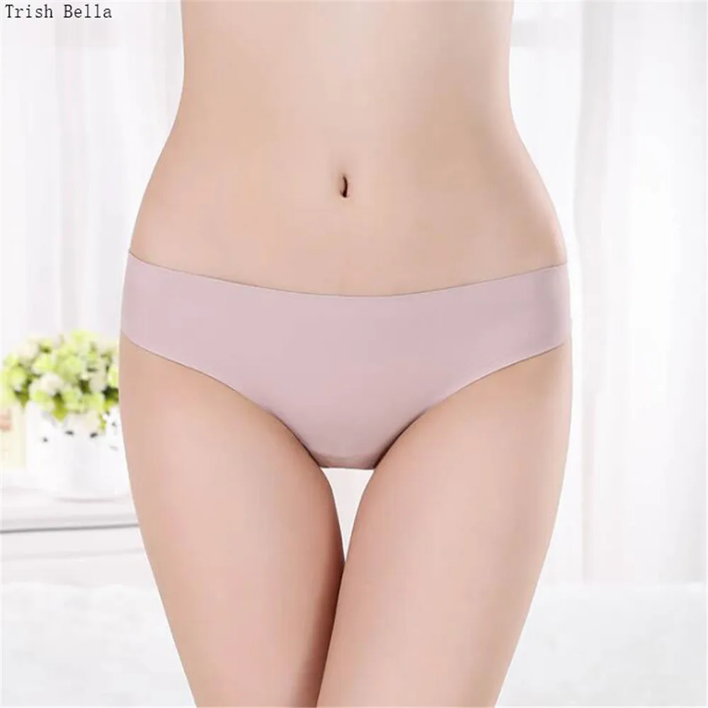 

Trish Bella 2018 Ice silk No trace Mosaic Lace Ultrathin Bikini plus size sexy lingerie panties underwear women erotic calcinha
