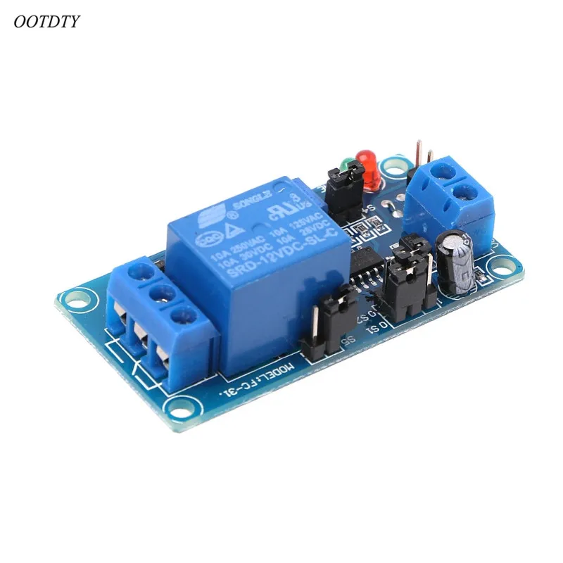 

OOTDTY DC 12V Normally Open Time Delay Relay 250V AC Turn on/Turn off Switch Module
