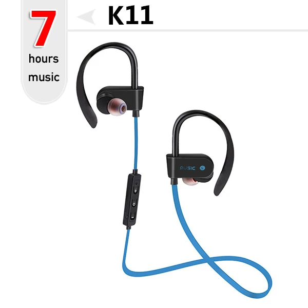 Беспроводные bluetooth наушники спортивные наушники потонепроницаемая гарнитура стерео наушники blutooth с микрофоном для телефона - Цвет: K11-Blue-7h