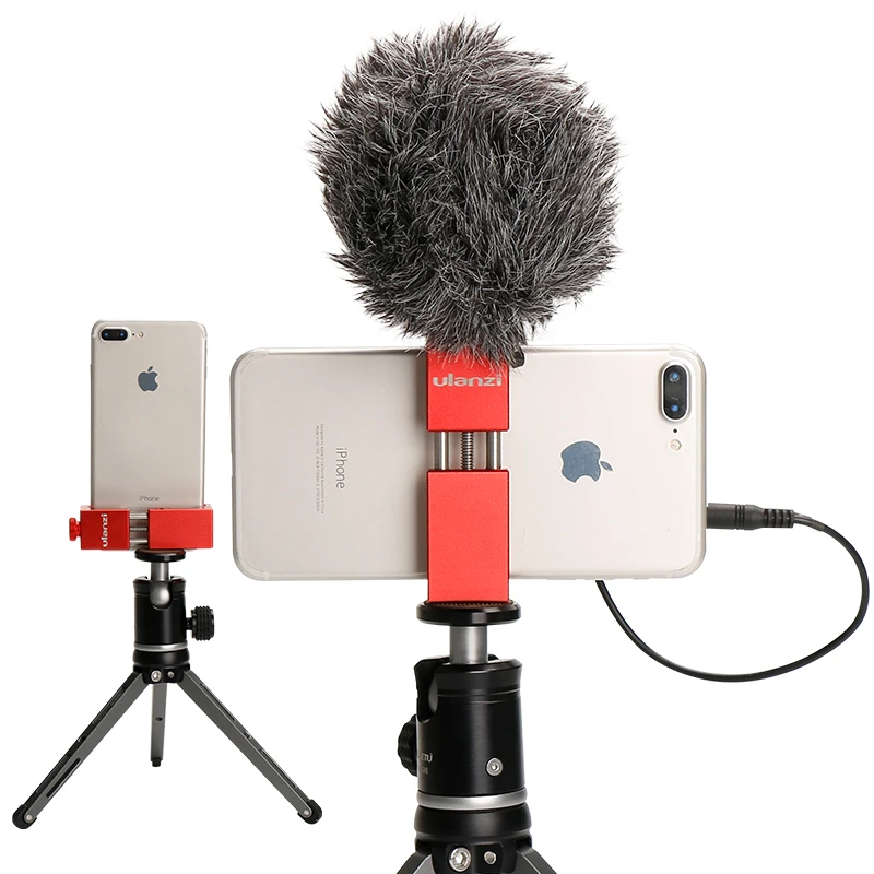 

Ulanzi ST-02s Metal Phone Tripod Clipper Adapter w Cold Shoe for Rode Microphone, Tripod Holder Clamp for iPhone XS XS Max 7plus