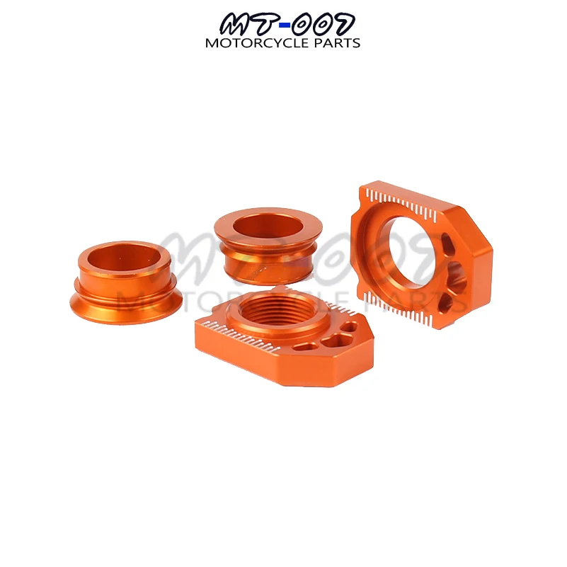 

CNC Rear Chain Adjuster Axle Block And Rear Axle Wheel Hub Spacers Sets For KTM SX SX-F XC XC-F 125 250 350 450 530 Motorcycle