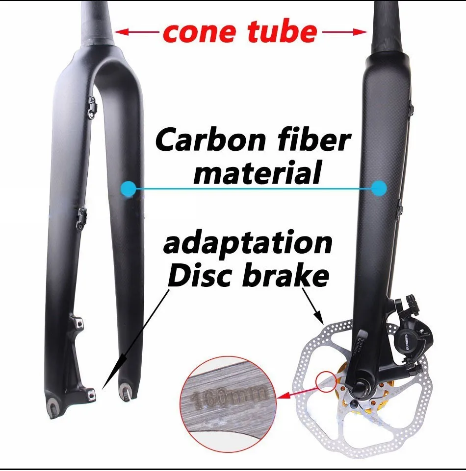 29 дюймов вилка для шоссейного велосипеда из углеродного волокна передняя вилка для велосипеда матовый велосипедный дисковый тормоз вилка, части велосипеда 700C вилка для шоссейного велосипеда без логотипа
