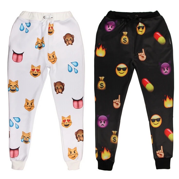 S XXL,2015 Fashion Women Pants emoji joggers New Casual Women's emoji ...