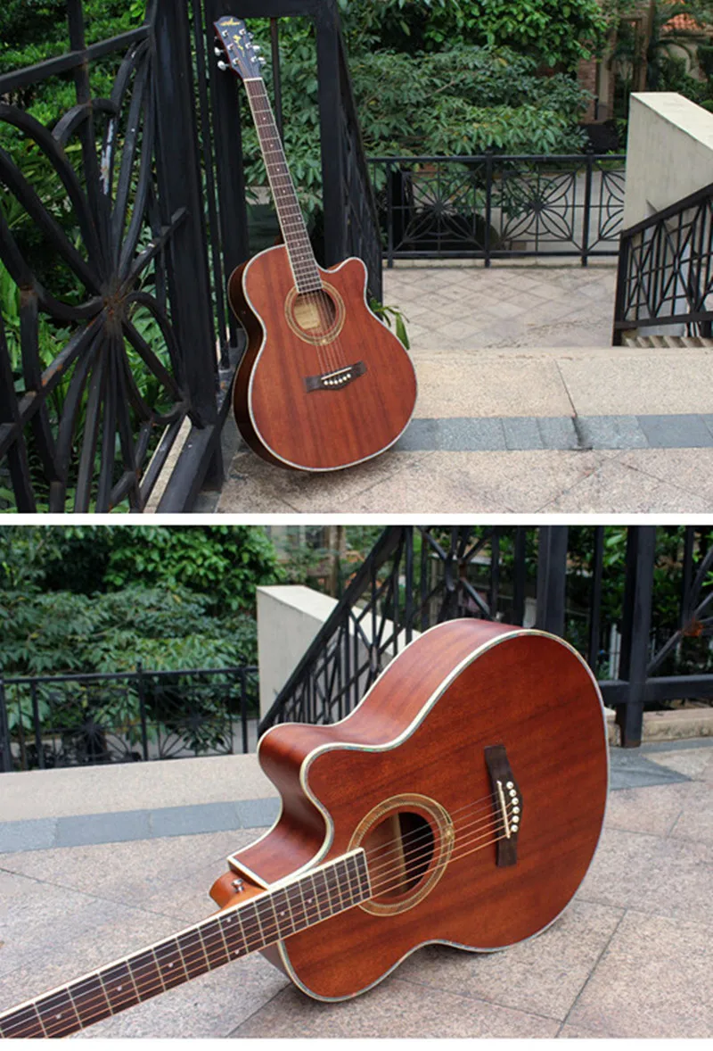 1 шт. Гитара s 40 41 дюймов Акустическая гитара с грифом из палисандра гитара ra Sapele деревянные музыкальные инструменты с гитарными струнами