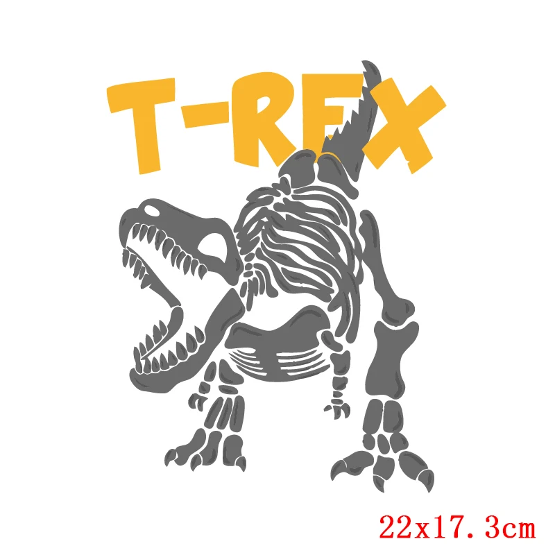 Prajna T-REX наклейки Красочные мальчик железа на переводе для одежды печать DIY динозавр термотрансферный в стиле панк украшения H - Цвет: Антикварная медь