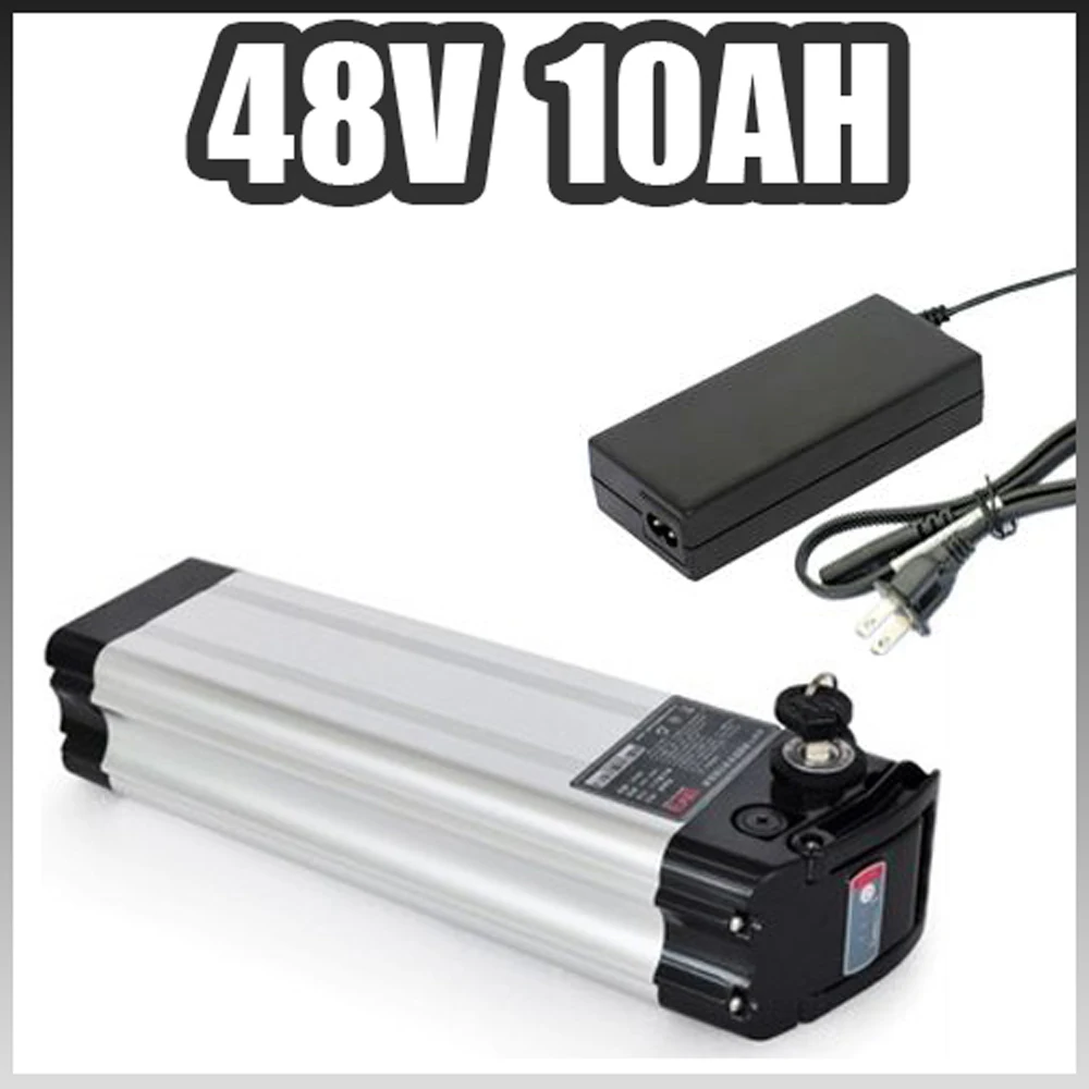 Серебряный рыбный 48V аккумулятор для электровелосипеда 48v 15ah Аккумулятор для электровелосипеда Алюминиевый Чехол