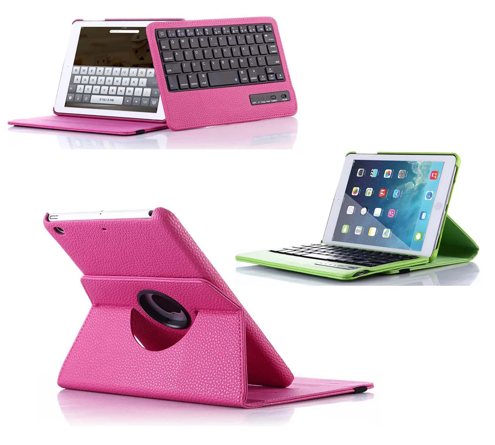 

For Apple Ipad Mini 1 2 3 Tablet 360 Degree Rotating PU Leather Stand Case + Removable Bluetooth Russian/Hebrew/Spanish Keyboard