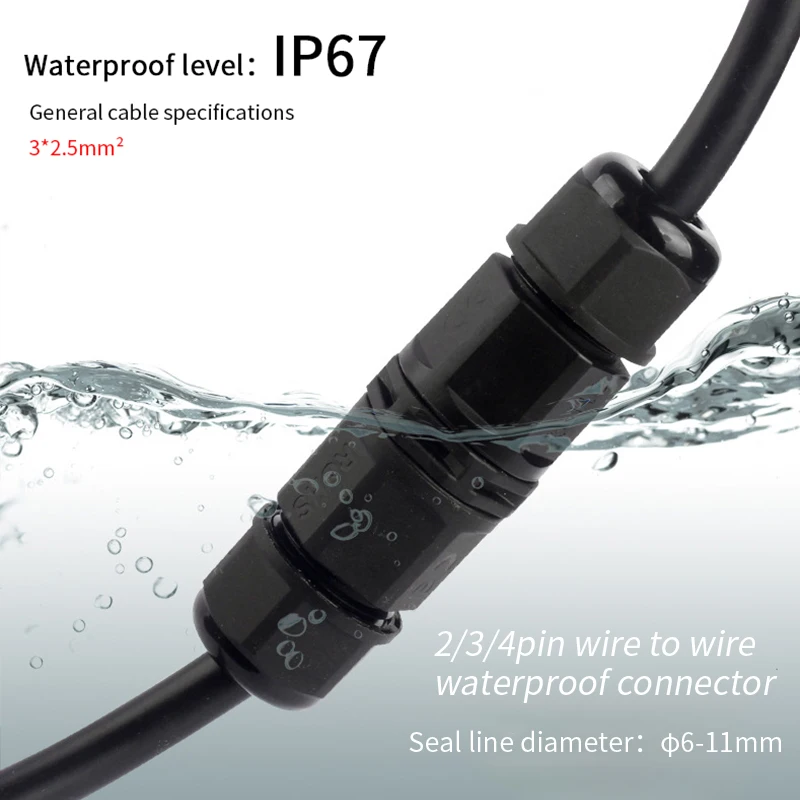 IP68 водонепроницаемый разъем 2 Pin 3 Pin Электрический терминальный адаптер провод винт соединителя и паяльный штифт разъем для Светодиодный свет