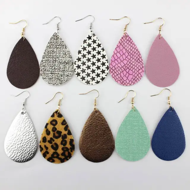 2018 New Clic Leather Earrings Leopard Statement Pu 2018 New Clic Leather Earrings Leopard Statement Pu Teardrop Jewelry Fashion
