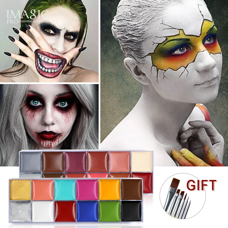 Imagic 12 Renkler Vucut Yuz Yagli Boya Profesyonel Diy Yagli Boya Sanat Makyaj Kullanimi Yuz Veya Vucut Makyaj Yuz Boyasi Paleti Body Face Body Colorsoil Face Paint Aliexpress