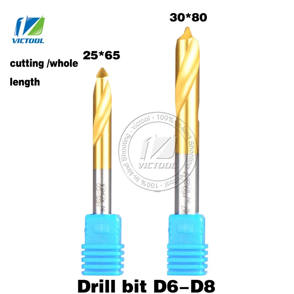 New Type 2pcs/set D6/D8*90degree HSS Containing cobalt Chamfer Drill