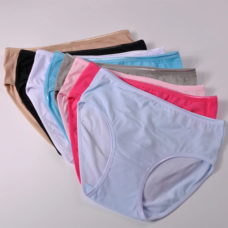 Anti Bacterial 95% Cotton Solid Sexy Briefs Women Underwear Natural ...