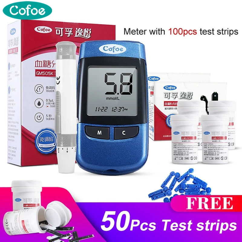 “ Sangue com Tiras de Teste Tester no & Lancetas Cofoe