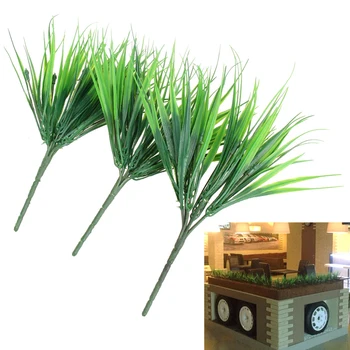 

10Pcs Artificial Plants Green Grass Plastic Plant Artificial Grass Desktop Decor Grass for Garden Outdoor Decoration Fake Plants