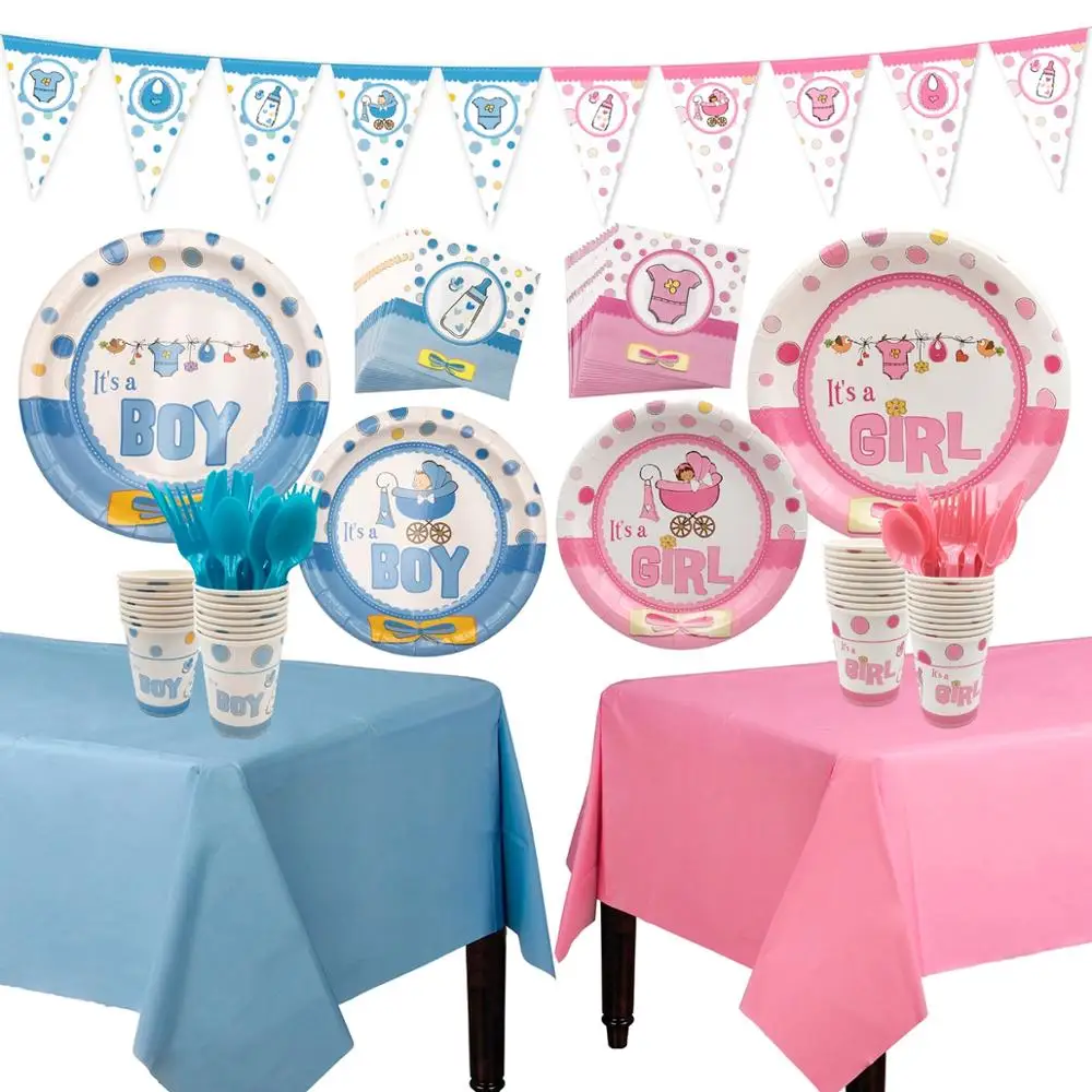 Qifu Boy Baby Shower Decorations Pink Baby Shower Party Plant