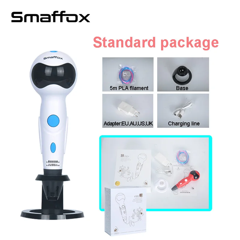 

Newest 3D scribble pen,Cool robot shape,Voice prompt,LED screen,with 1.75mm PLA filament ,3D printing pen loved by kids
