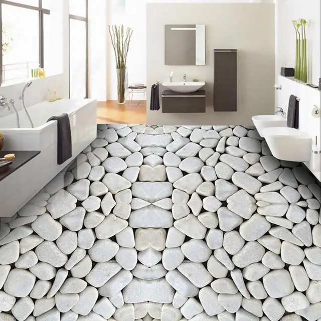 Anti Wear Living Room Bathroom Waterproof Pvc Self Adhesive Vinyl Anti Wear Living Room Bathroom Waterproof Pvc Self Adhesive Vinyl Flooring Wallpaper Stickers Pebbles Photo Floor Tiles Mural