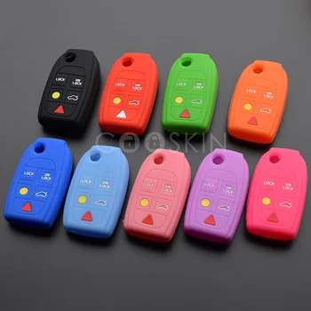 

100pcs/lot Silicone Rubber car Key Case Cover for Volvo S80 S60 V70 XC70 XC90 D05 Folding Flip Remote 5 button key