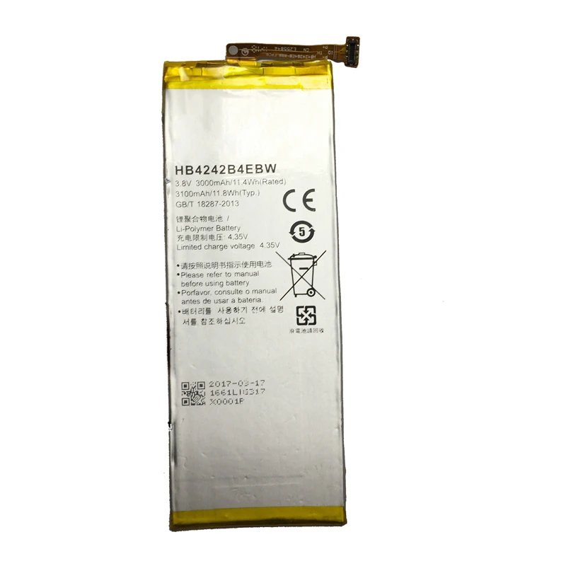 

HB4242B4EBW HB4342A1RBC HB436178EBW HB494590EBC HB505076RBC Battery For Huawei honor 6 7H60-L12 y5II Y5 2 Ascend 5+ Y6 4A Mate S