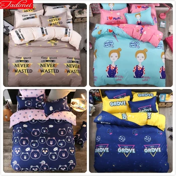 

Winter Duvet Cover Aole Cotton 3/4 pcs Bedding Set 1.5m 1.8m 2m 2.2m Bedsheet Full King Queen Double Single Size Kids Bed Linens