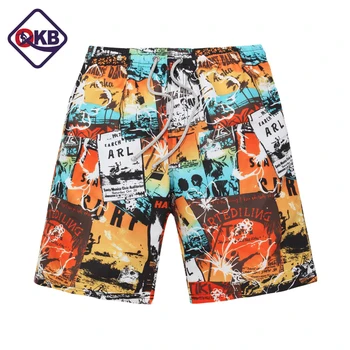 

QIKERBONG Men's Beach Shorts Board Boxer Trunks Shorts Swimwear Swimsuits Quick Drying New Fashion Plus Size Short Bottoms