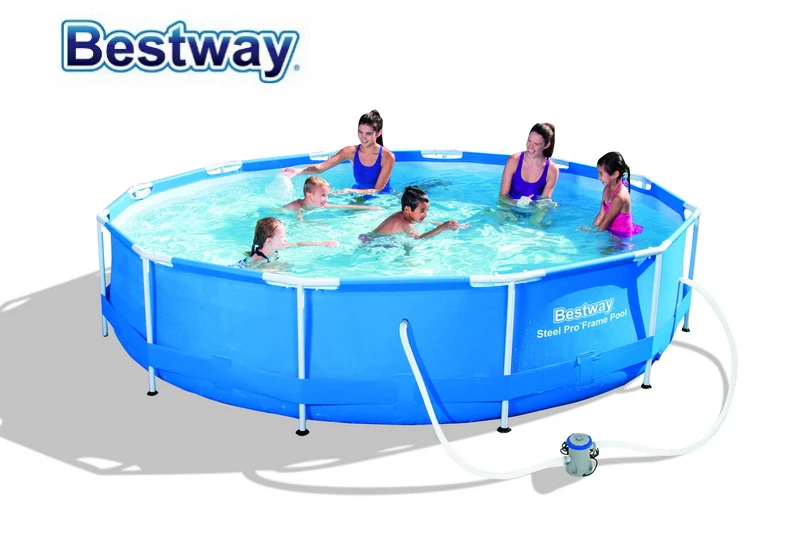 56416 Bestway 366*76 см рама бассейн с фильтром(220 В)/12'* 3" Открытый над землей толстый детский бассейн/стальной каркас бассейна