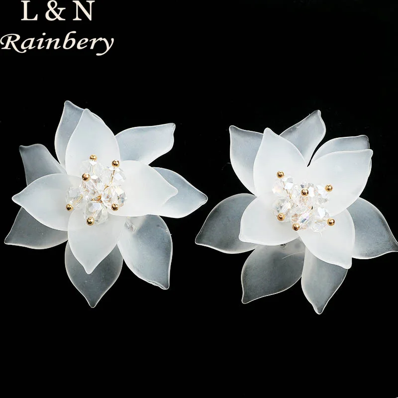 

Rainbery Acrylic Daffodil Flower Earrings For Women Big Statement Earings Fashion Jewelry Bijoux Brincos Female Stud Earrings