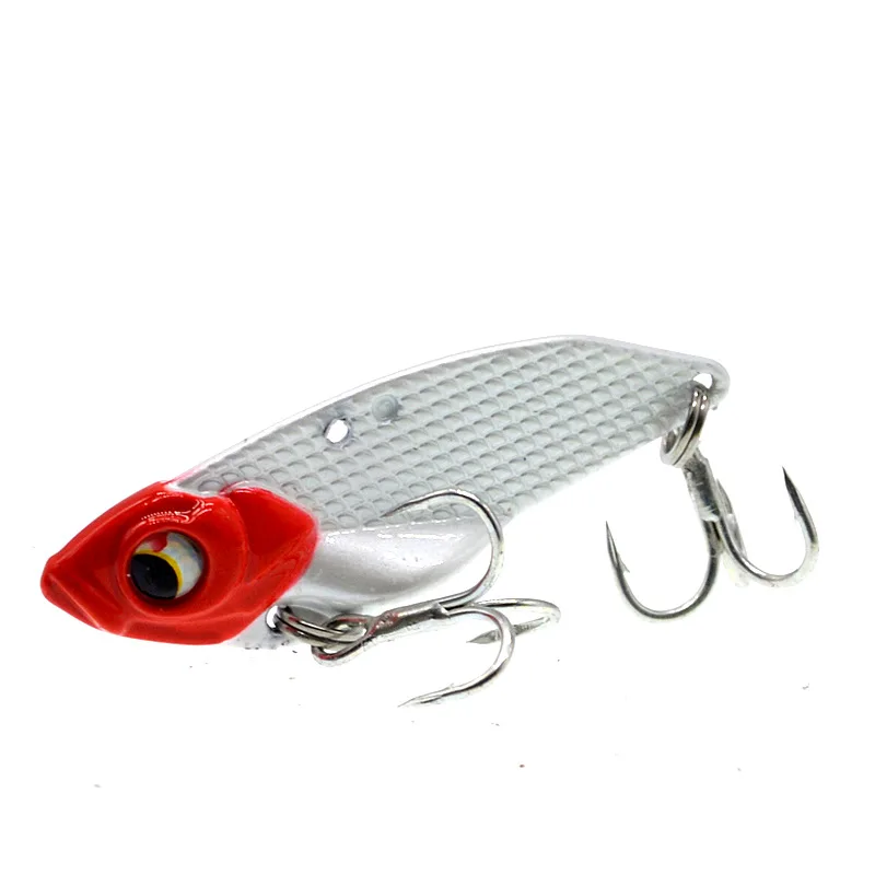 2pcs/Lot 12g VIB Rattlesnake Lure Metal Sequin Hard Bait Spinner Artificial Double Fishhook Treble Hooks Fishing Lures