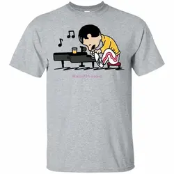 Одежда Фредди Меркьюри арахис играя фортепиано рубашка хлопковая Футболка идея для веера 8039