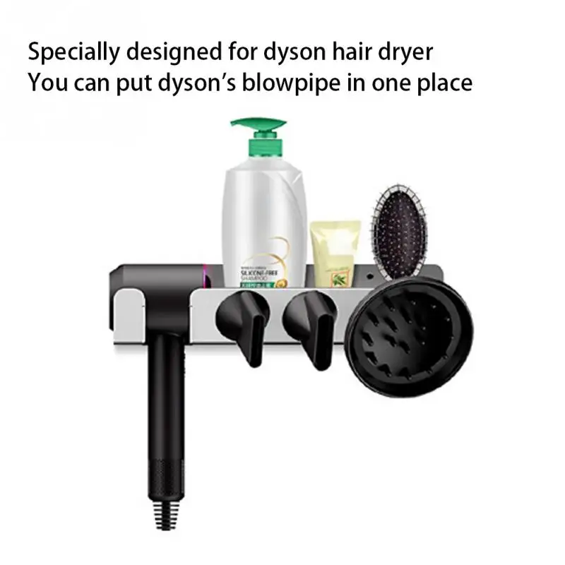 

1 set Professional Hair dryer Hanger Hotel Bathroom Shelves Storage Holder Aluminum Alloy Hanger Bracket For Dyson Hair Dryer