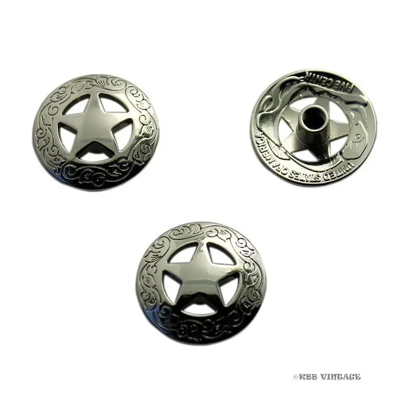 (KB201) 100pc 3/4 ''Кончо из металла WesternTexas Star Concho Leathercraft Silver | Дом и сад