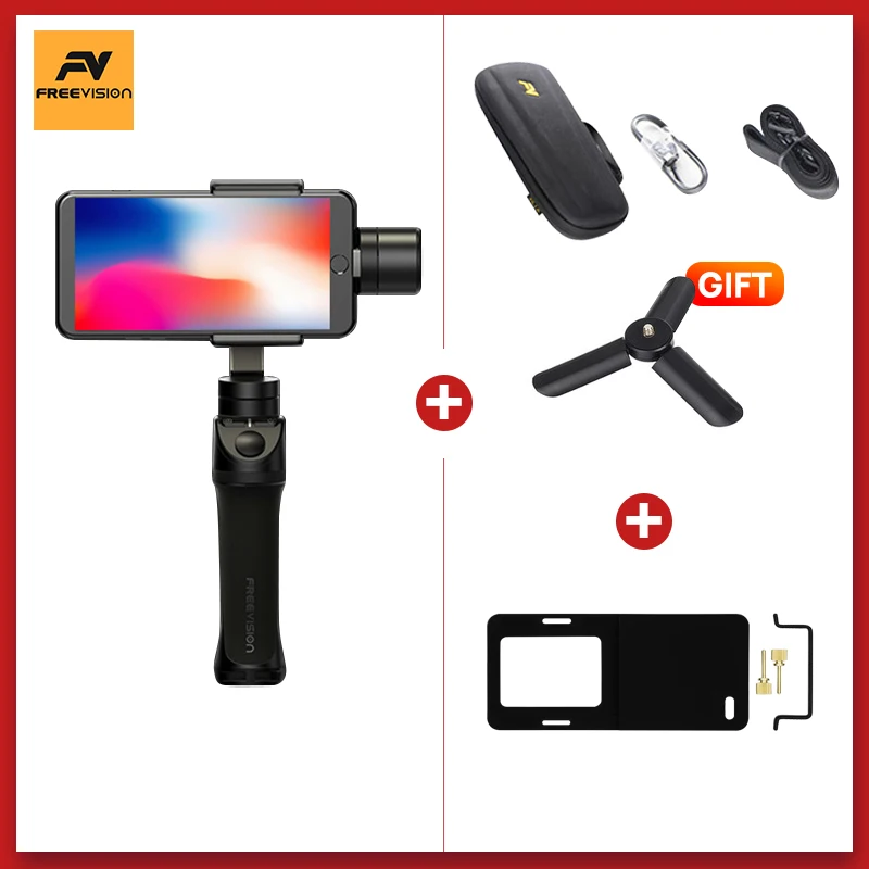 Gimbal Freevision VILTA M карданный 3-осевой карданный стабилизатор смартфона для xiaomi iphone экшн-камеры Go Pro PK DJI Osmo mobile 2 - Цвет: add gopro-clamp