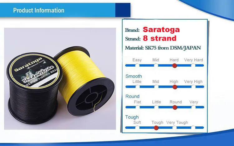 "Saratoga" супер прочный материал из Японии 1500 м/1650 ярд 8 нитей 30-100lb PE плетеная леска многофиламентная леска