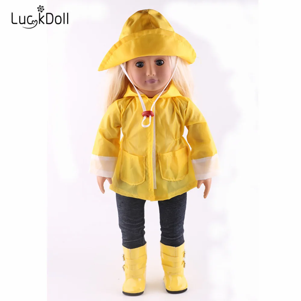 LUCKDOLL Rain Fit 18 дюймов Американский 43 см детская кукла одежда аксессуары, игрушки для девочек, поколение, подарок на день рождения( только одежды