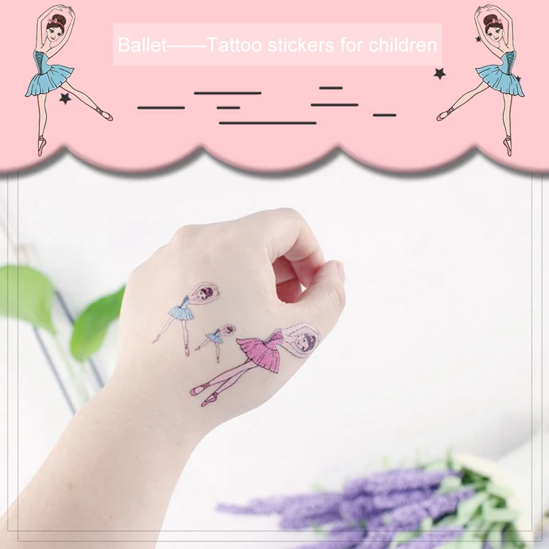 Летняя временная татуировка наклейка для боди-арта маленькая девочка мультфильм вода Переводная флеш-татуировка поддельные тату для детей