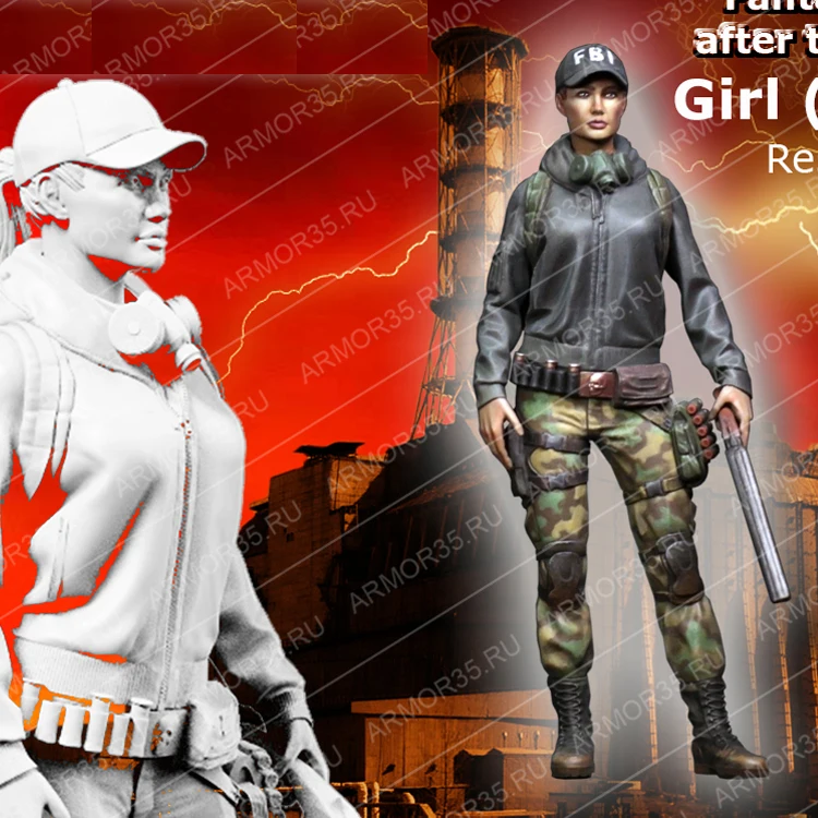 1/35 девушка (Сталкер) модель солдата из смолы GK тема войны Вторая мировая война