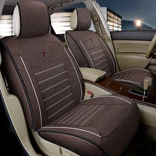 Льняные универсальные чехлы для сидений автомобиля, полностью окруженные сиденья для Honda CRV XRV Odyssey Jazz City VEZEL Accord, подушка для сидения автомобиля