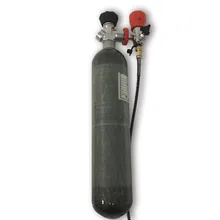 AC102301 4500PSI Охотничьи аксессуары использовать Пейнтбол PCP 2.0L CE углеродного волокна дыхательнай аппарат для плавания под водой бак с воздушным клапаном и АЗС