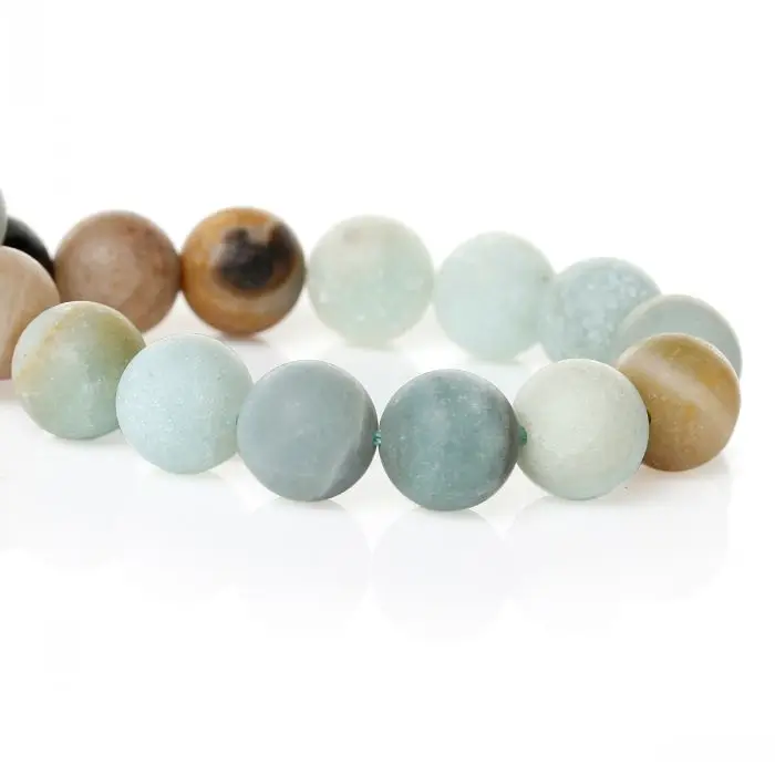 

Doreenbeads Created Natural Amazonite Loose Beads Round Mixed Frosted About 10mm Dia,Hole:1.2mm,40cm,1 Strand(Approx 40 PCs)