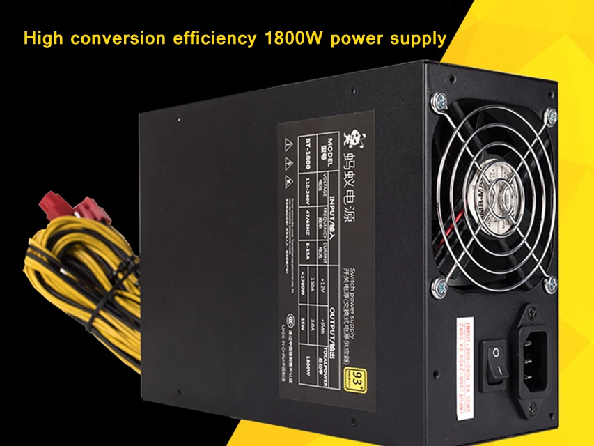 ASIC добыча случае установка сервера мощность 1800 Вт Antminer S9 L3 + D3 S7 A740 A741 E9T9