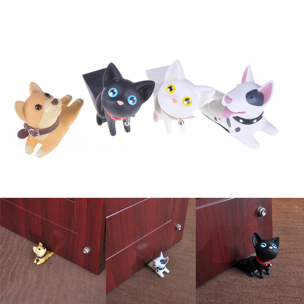 1pc Dog Figure Door Stopper Cute Cartoon Door Stop Holder Hard PVC