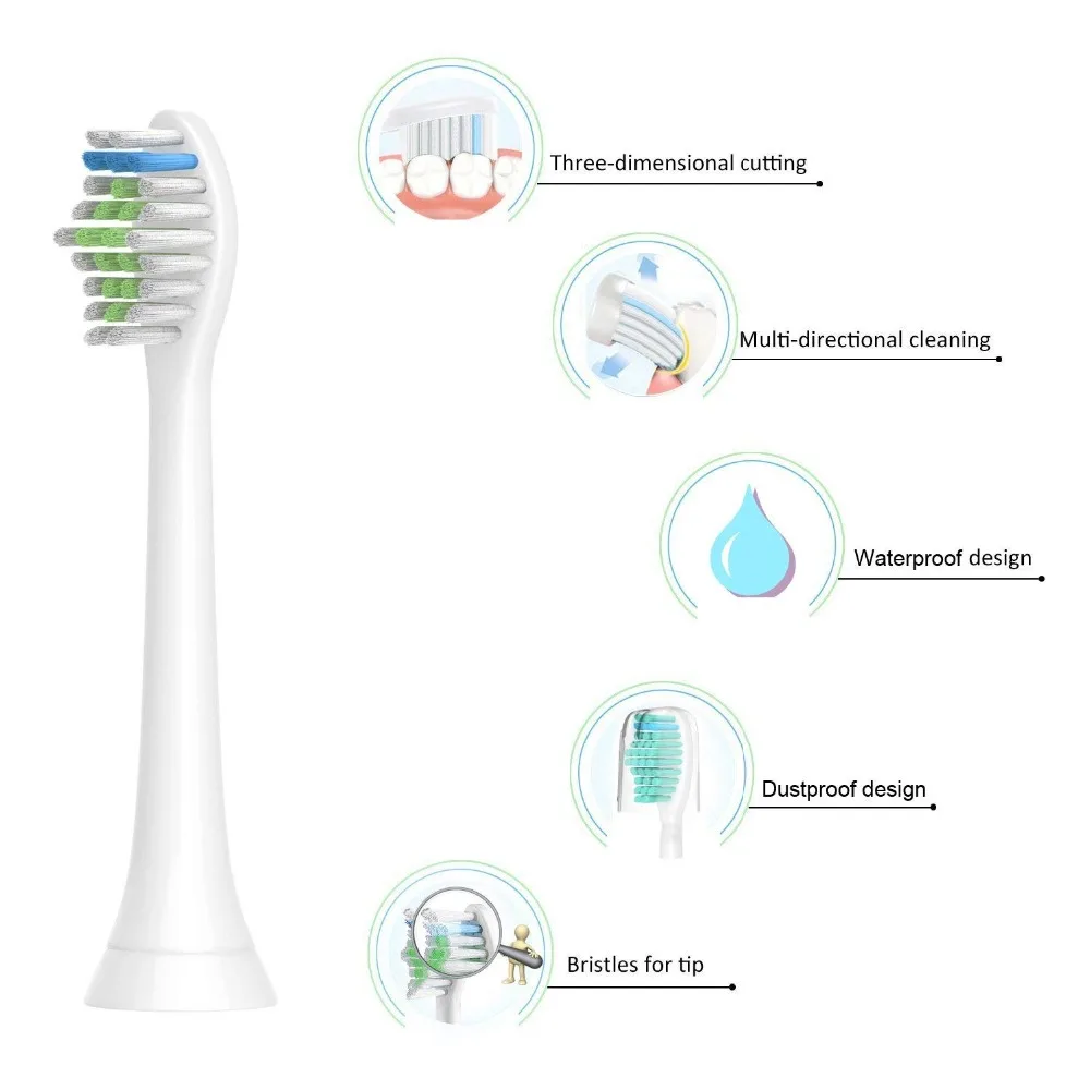 4 шт. soniangia Зубная щётка главы Замена для Philips Sonicare DiamondClean Электрический Sonic помощи HX6211/30 зубная щетка ручки