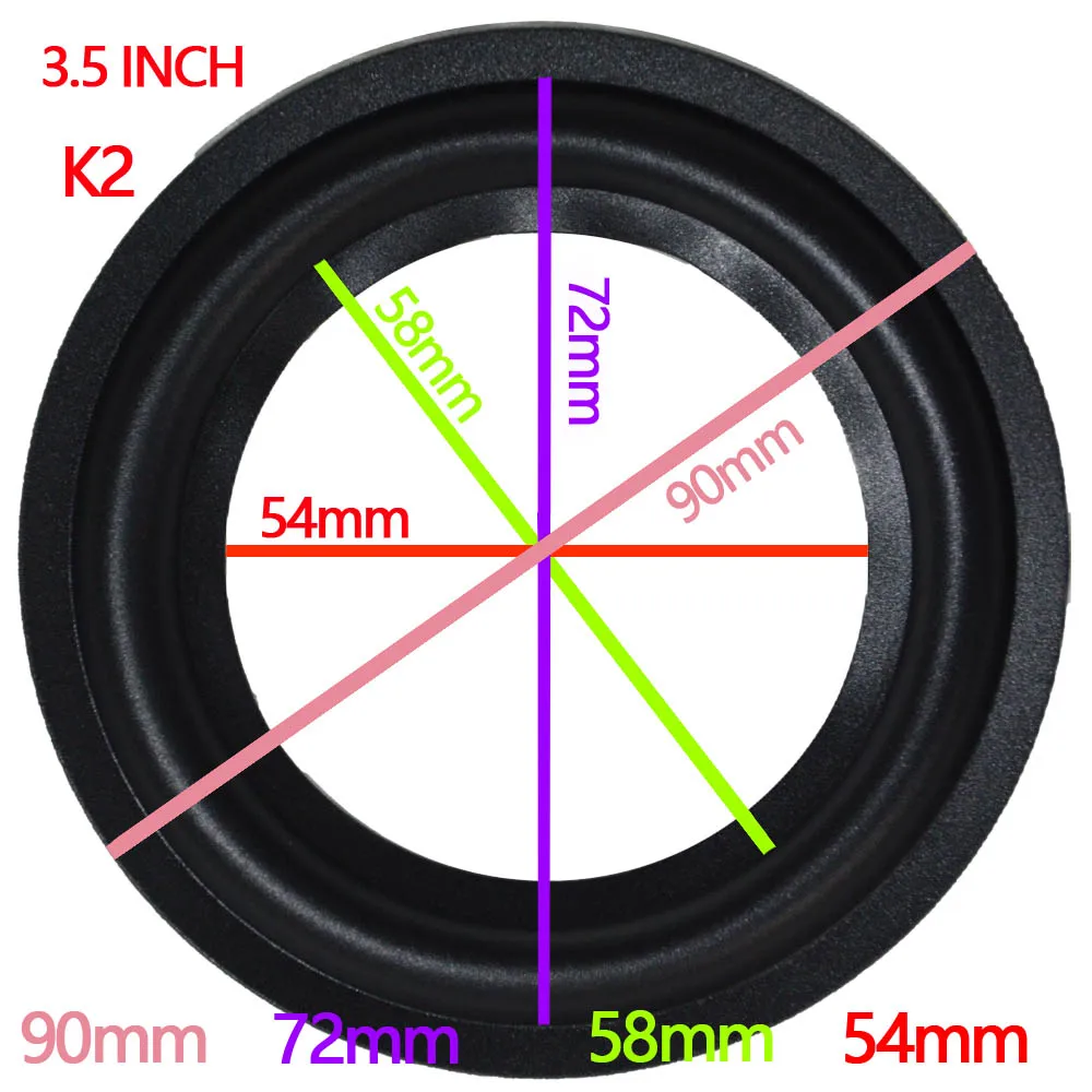 Черное 3,5 дюймовое ПЕРФОРИРОВАННОЕ резиновое кольцо из вспененного материала для динамика, запасные кольца для ремонта динамиков или DIY 1 пара