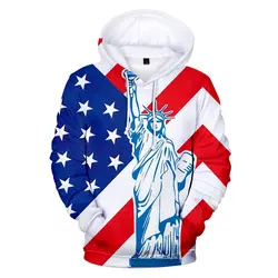 Статуя Свободы День независимости США 3D толстовки для мужчин женщин Мода Классика толстовка одежда унисекс