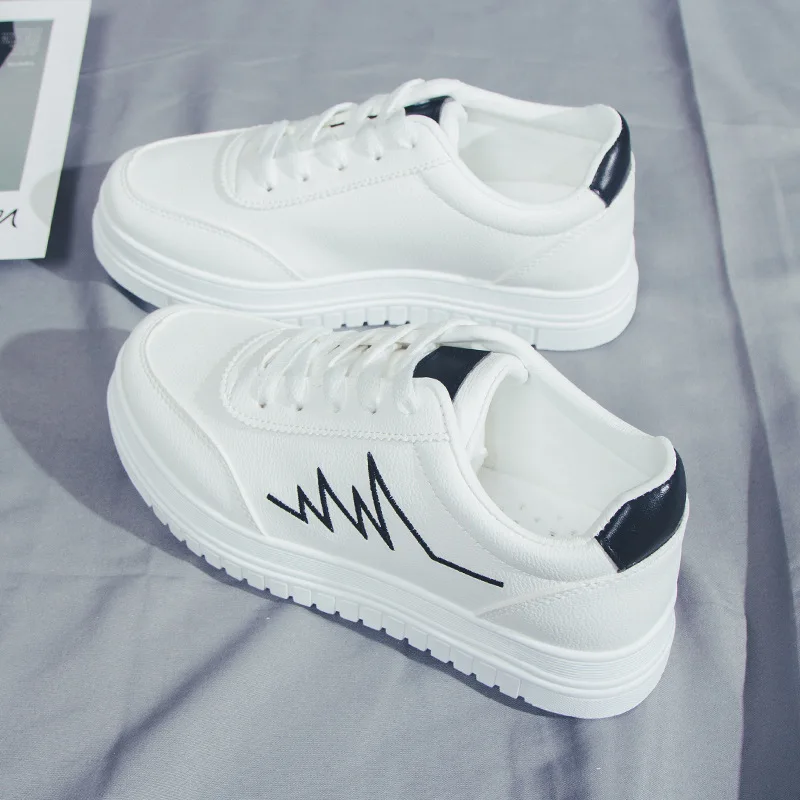 

2019 Spring New Designer Wedges White Shoes Female Platform Sneakers Women Tenis Feminino Casual Female Shoes Woman