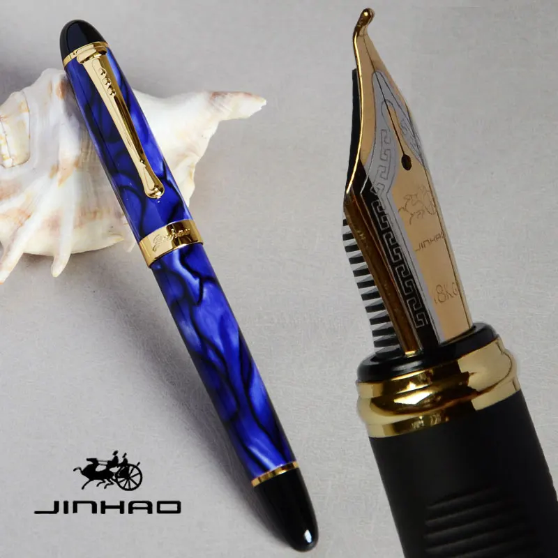 15 видов цветов на выбор JINHAO X750 каллиграфия 1,0 мм перьевая ручка изогнутое перо черный синий проверенный золотой розовый JINHAO 750 лучший подарок - Цвет: pen as this picture