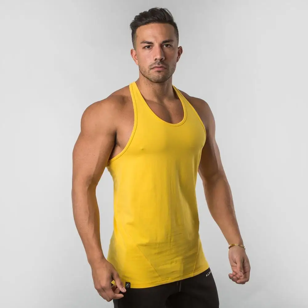 

New ALPHALETE Gyms Tank Tops Mens Bodybuilding Clothes Fitness Men Singlet Sleeveless Cotton Workout Stringer Gyms Shirts