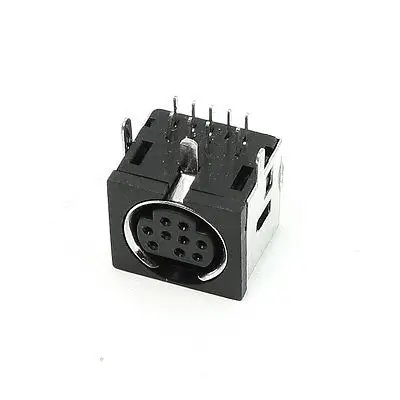 

Metallic Housing Female DIN 9 Mini Pin Rectangle S-video Adapter Sockets 10pcs
