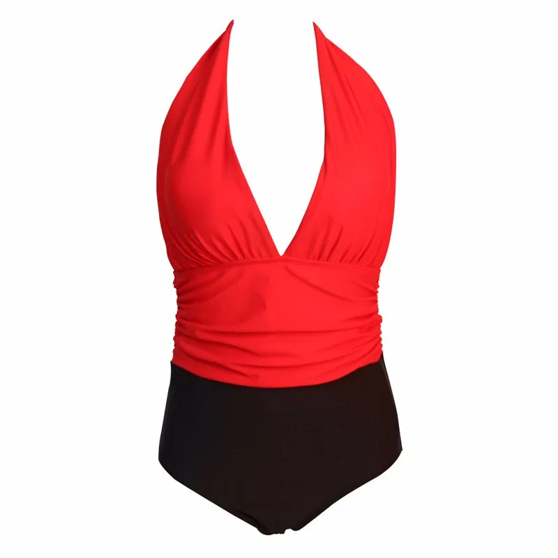 One-Piece-Swimsuit-Plus-Size-Swimwear-Women-2016-New-High-Waisted-Bathing-Suits-Beachwear-Backless-Halter (1)