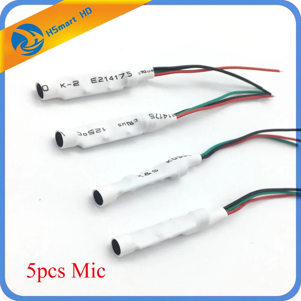  5Pcs Audio Pick Up CCTV Microfono Wide Range Mic Audio Mini Microfono Con Uscita DC per CCTV Securi